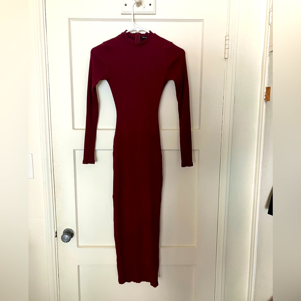 Naked Wardrobe long sleeve midi/maxi length dress - size small